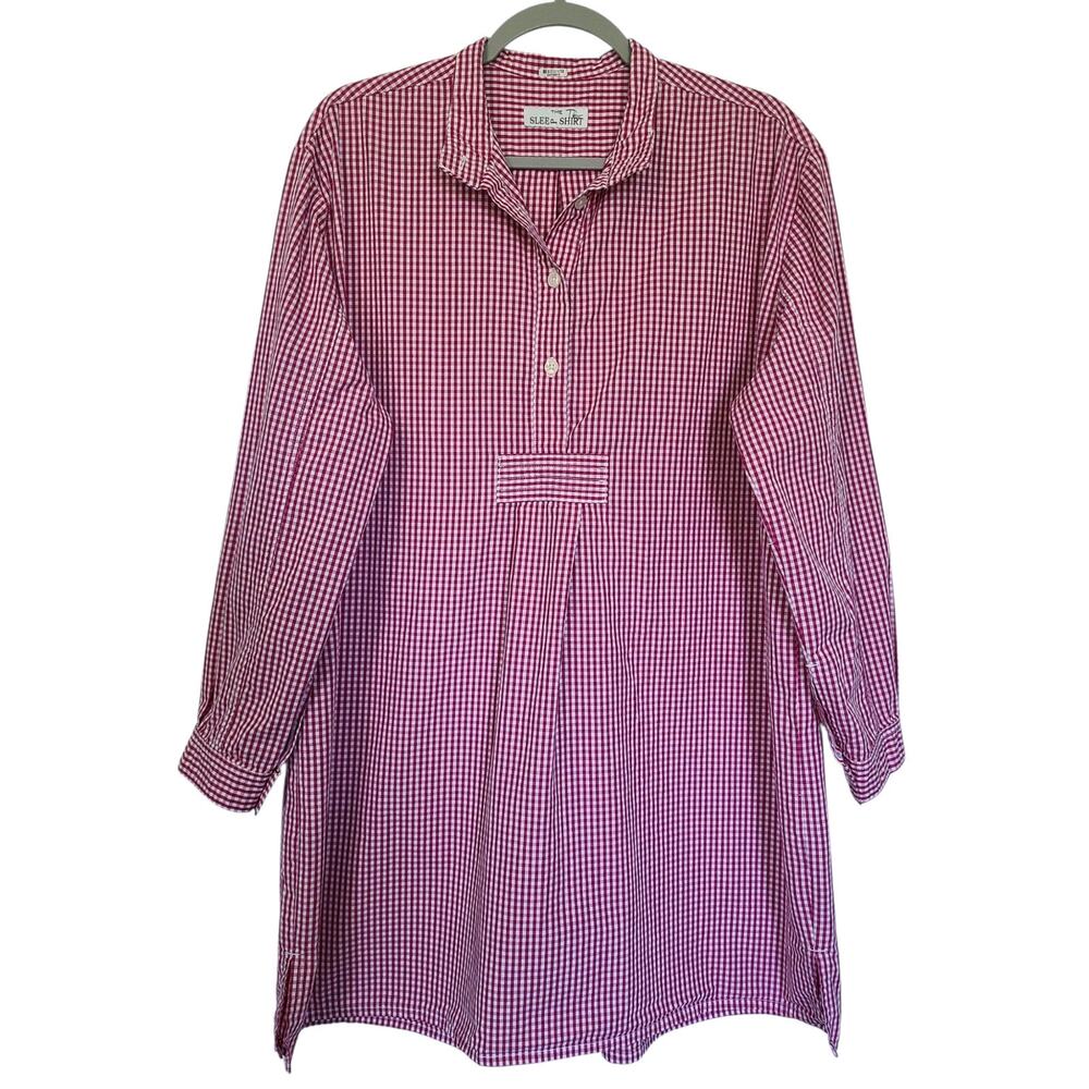 The Sleep Shirt Short Sleep Shirt - Red Shepherd Check (One Size)